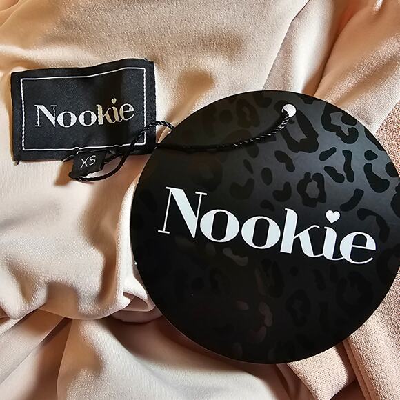 Nookie Woman size XS Hollywood Midi Dress in Blush Pink Sheath Halter Lined NEW - Picture 5 of 7